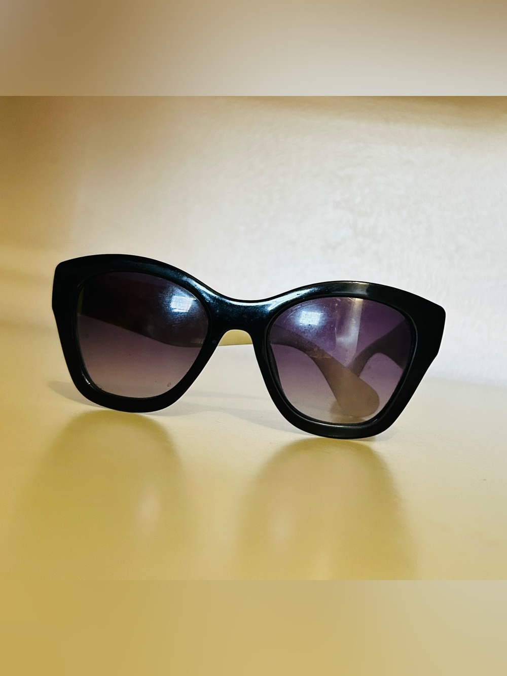 Elegant Black and White Gisselle Women's Sunglasses
